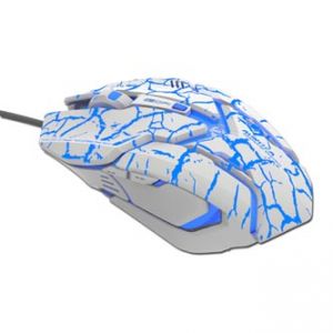 E-BLUE Myš Auroza Gaming, optická, 6tl., 1 kolečko, drátová (USB), bílá, 4000DPI, herní