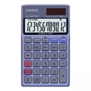Kalkulačka CASIO SL 320 TER+, stříbrná, stolní s převodem měn, výpočtem DPH, výpočtem %