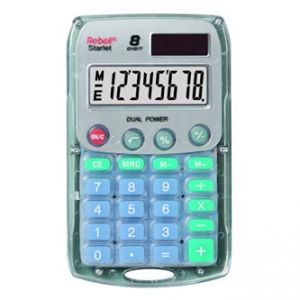 Kalkulačka REBELL RE-STARLET BX, transparentní, kapesní, osmimístná