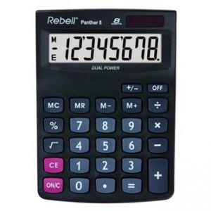 Kalkulačka REBELL RE-PANTHER 8 BX, černá, stolní, osmimístná