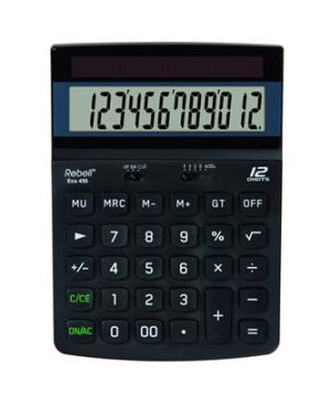 Kalkulačka REBELL RE-ECO 450 BX, černá, stolní, dvanáctimístná