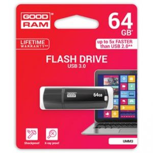 GOODRAM USB flash disk, 3.0, 64GB, UMM3, černý, podpora OS Win 7
