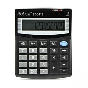 Kalkulačka REBELL RE-SDC412 BX, černá, stolní, dvanáctimístná