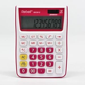 Kalkulačka REBELL RE-SDC912PK BX, růžová, stolní, dvanáctimístná