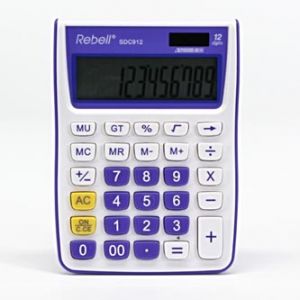 Kalkulačka REBELL RE-SDC912VL BX, fialová, stolní, dvanáctimístná