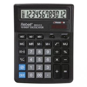 Kalkulačka REBELL RE-BDC412 BX, černá, stolní, dvanáctimístná