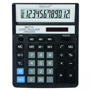 Kalkulačka REBELL RE-BDC712BK BX, černá, stolní, dvanáctimístná