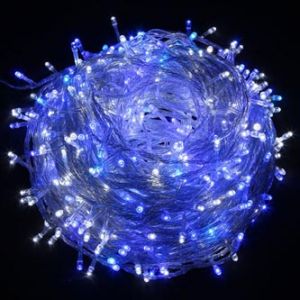 LED osvětlení, řetěz, 10m, 220-240 V (50-60Hz), 6W, modrá, transparentní kabel, 30000h