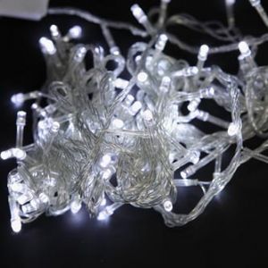 LED osvětlení, řetěz, 10m, 220-240 V (50-60Hz), 6W, studená bílá, transparentní kabel