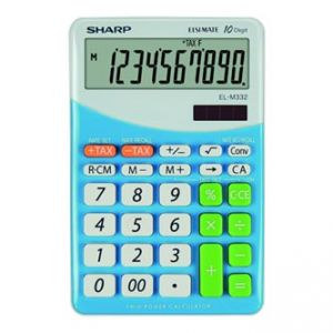 Kalkulačka SHARP, ELM332BBL, modro-bílá, stolní, desetimístná