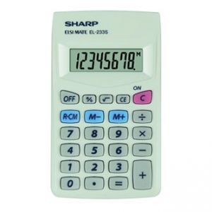 Kalkulačka SHARP, EL233S, bílá, kapesní, osmimístná