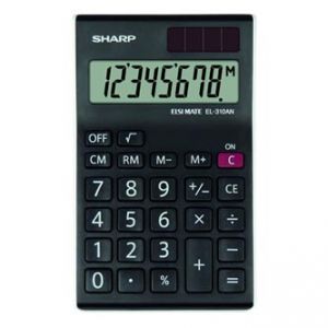 Kalkulačka SHARP, EL310ANWH, černo-bílá, stolní, osmimístná