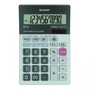 Kalkulačka SHARP, ELM711GGY, šedá, stolní, desetimístná
