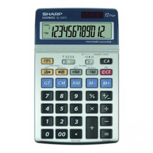 Kalkulačka SHARP, EL337C, stříbrná, stolní, dvanáctimístná