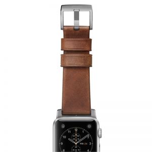 NOMAD Horween Leather Strap Modern, silver