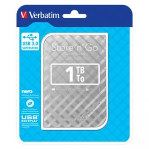 VERBATIM externí pevný disk, Store ´n´ Go, 2.5", 1TB, USB 3.0, 53197, stříbrný