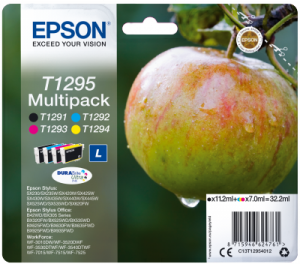 EPSON T1295 APPLE 3x7ml CMY 11.2ml BK, T1295 APPLE 3x7ml CMY 11.2ml BK