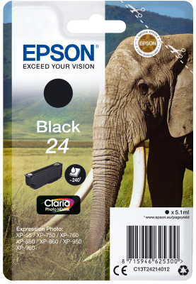 EPSON 24 Elephant 5.1ml BK, 24 Elephant 5.1ml BK