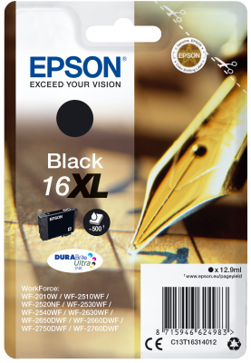 EPSON 16XL Pen+Crossword 12.9ml BK, 16XL Pen+Crossword 12.9ml BK