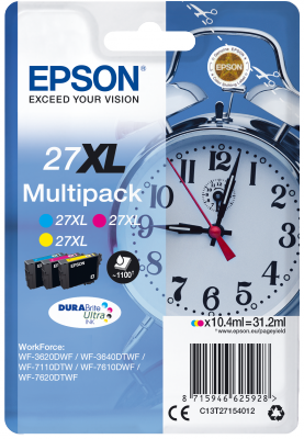 EPSON 27XL Alarm Clock 10.4ml CMY, 27XL Alarm Clock 10.4ml CMY