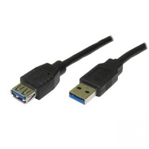 Kabel USB (3.0), USB A M- USB A F, 1.8m, černý , prodlužovací
