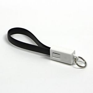 Kabel USB (2.0), USB A M- USB micro M, 0.2m, černý, LOGO, blistr, klíčenka