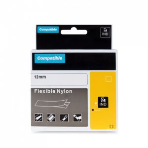 Kompatibilní páska s DYMO 18490 12mm 3.5m černý tisk/žlutý p., RHINO nyl.flexi