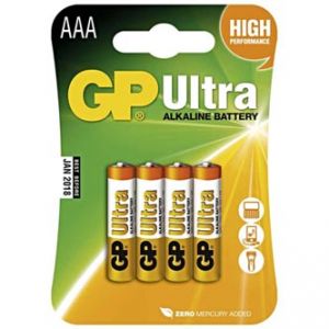 Baterie alkalická, AAA, 1.5V, GP, blistr, 4-pack, ULTRA