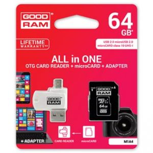 GOODRAM All-In-One, 64GB, sada micro SDXC, adaptéru a čtečky karet, M1A4-0640R11, UHS-I