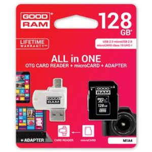 Goodram paměťová karta Micro Secure Digital Card All-In-ON, 128GB, multipack, M1A4-1280R1