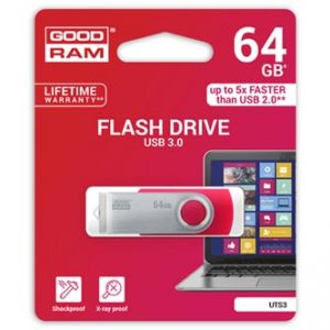 GOODRAM USB flash disk, 3.0, 64GB, UTS3, červená, UTS3-0640R0R11