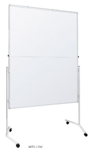 Moderační tabule lakovaná 120 x 150 cm - skládací , bílá se stojanem na kolečkách