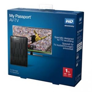 WESTERN DIGITAL externí pevný disk, My Passport AV-TV, 2.5", USB 3.0, 1TB, WDBHDK0010BBK-E