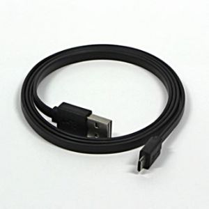 Kabel USB (2.0), USB A M reversible- USB micro M reversible, 0.3m, plochý, černý, oboustr