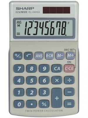 Kalkulačka SHARP, EL 240SAB, stříbrná, kapesní, osmimístná