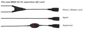 JABRA Supervisor Y-cord, QD-2xQD (mute switch)