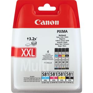 CANON CLI-581XXL C/M/Y/BK Multi Pack - 4-balení - 11.7 ml - Very High Yield - černá, žlut