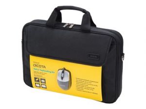 DICOTA Value Toploading Kit - Brašna na notebook - 15.6" - s optická USB myš