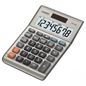 Kalkulačka CASIO MS 80 B S, stříbrná, stolní s převodem měn, výpočtem DPH,% včetně zisku