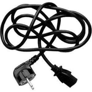 Síťový kabel 230V napájecí, CEE7 (vidlice)-C13, 2m, VDE černý, Logo,  cena za 1kus kabelu