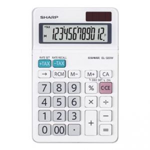 Kalkulačka SHARP EL320W, bílá, stolní, dvanáctimístná