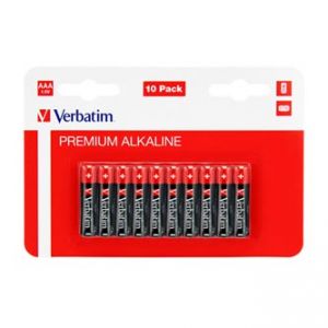 Baterie alkalická, AAA, 1.5V, Verbatim, blistr, 10-pack, 49874