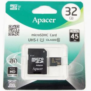 APACER paměťová karta Secure Digital, 32GB, microSDHC, AP32GMCSH10U1-R, Class 10 UHS-I