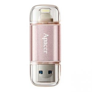 APACER USB Flash Drive OTG, 3.1, 64GB, AH190, růžový, AP64GAH190H-1, USB 3.1/Lightning
