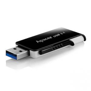 APACER USB Flash Drive, 3.1, 128GB, AH350, černý, AP128GAH350B-1, plastový s vysouvacím ko