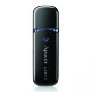 APACER USB Flash Drive, 3.0, 32GB, AH355, černý, AP32GAH355B-1, s plastovou krytkou