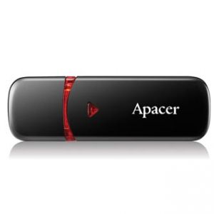 APACER USB Flash Drive, 2.0, 64GB, AH333, černý, červený, AP64GAH333B-1, s plastovou krytk