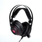 RED FIGHTER herní sluchátka H3 s mikrofonem, ovládání hlasitosti, červeno-černá, podsvíce