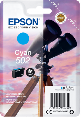 EPSON singlepack,Cyan 502,Ink,standard