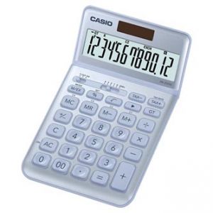 Kalkulačka CASIO, JW 200 SC BU, stříbrná, dvanáctimístná, duální napájení, sklápěcí disple